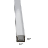 40" Deep U Aluminum Channel with Cover & Mounting Clips for LED Strip Light - Fits 6mm to 13mm (6pk)