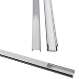 40" Deep U Aluminum Channel with Cover & Mounting Clips for LED Strip Light - Fits 6mm to 13mm (6pk)