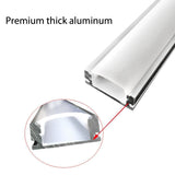 5ft U Aluminum channel with Cover & Mounting Clips for LED Strip Light - Fits 6mm to 13mm (10pk)