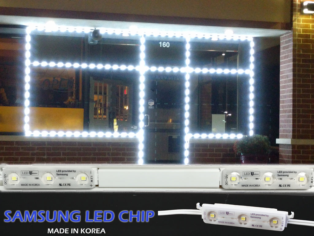 Storefront LED White track + White K2835 Super Bright LED Light (Samsung Chip )