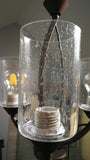 3 Pack clear seeded bubble glass shade cylinder for light fixtures