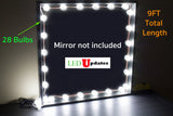 Bulb Series Makeup mirror LED light package with dimmer 9ft in length - LED Updates