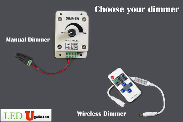 Manual LED Dimmer Controller for LED Strip Lights 12V-24V 8A