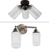 3 Pack clear bubble seeded glass shade cylinder screw fixed for ceiling fan & light fixture