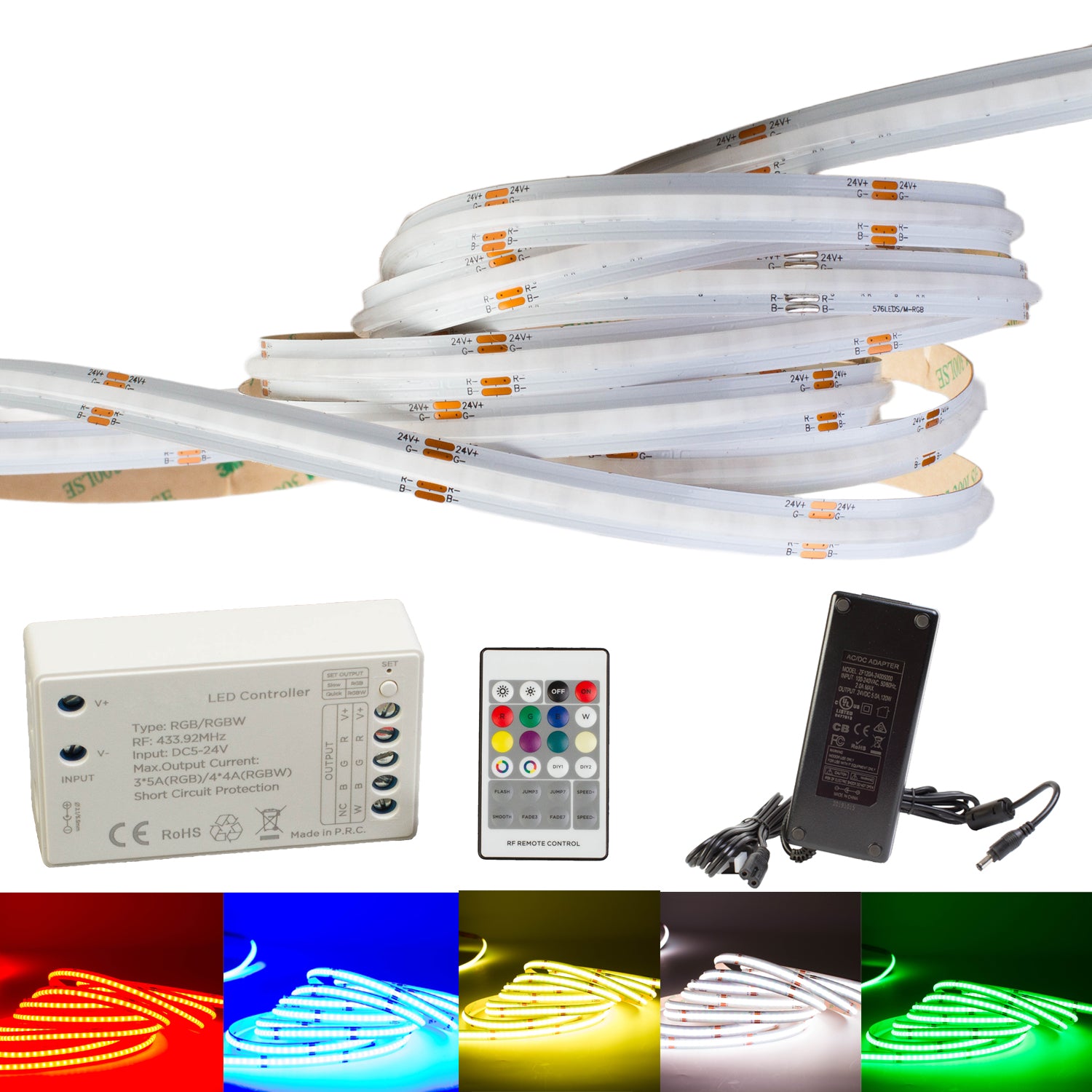 24v bright RGB COB color change LED light