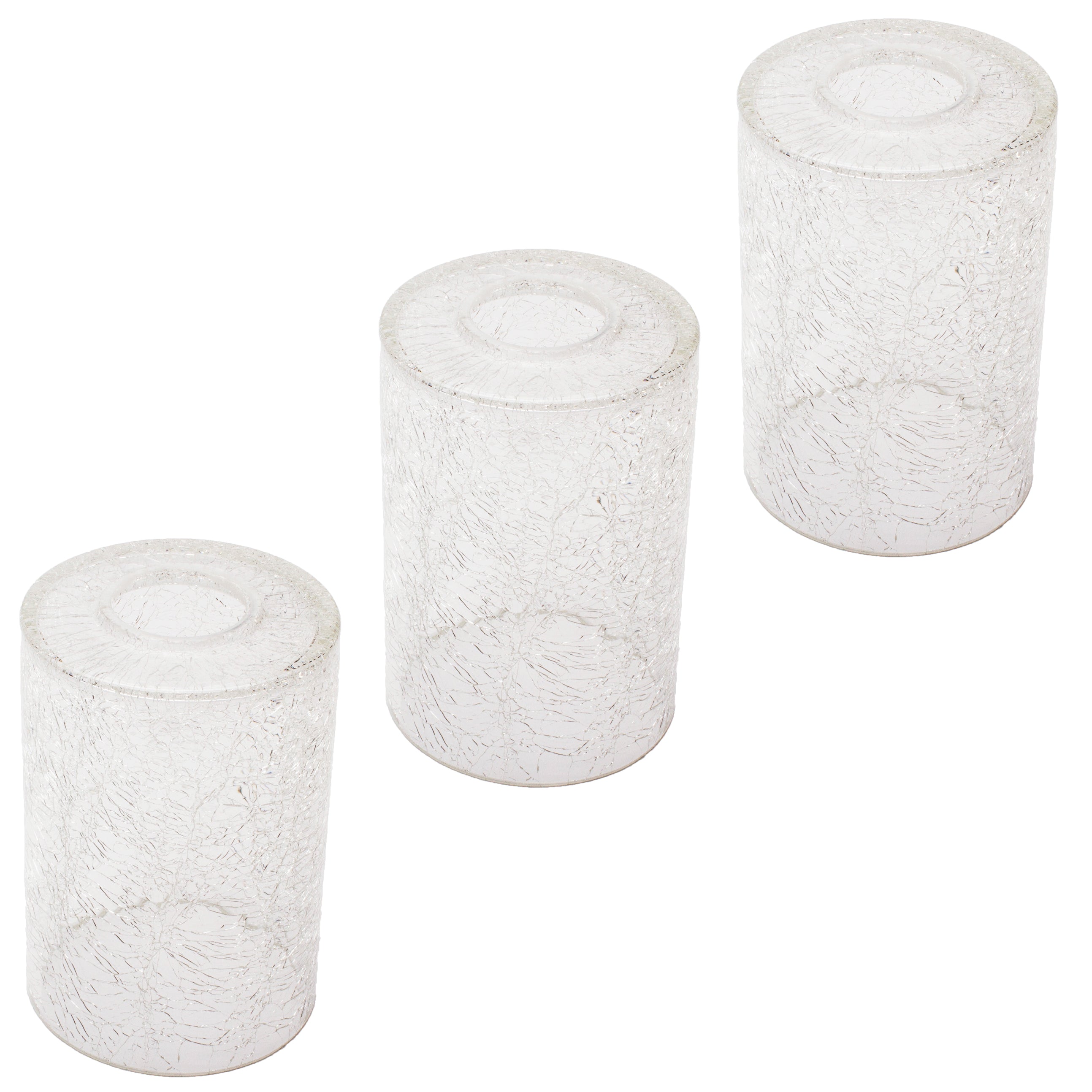 3 Pack crack finish cylinder glass shade for light fixture