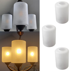 3 Pack frosted seeded cylinder glass shade for light fixture