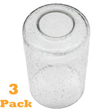 3 Pack clear seeded bubble glass shade cylinder for light fixtures