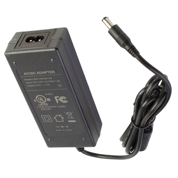 thumbnail image 2 of 9V 45W AC/DC Power Adapter - 5A Compatible With 4A/3A/2A/1A, 5.5 X 2.1-2.5mm Plug, Wholesale Lot 2 of 4