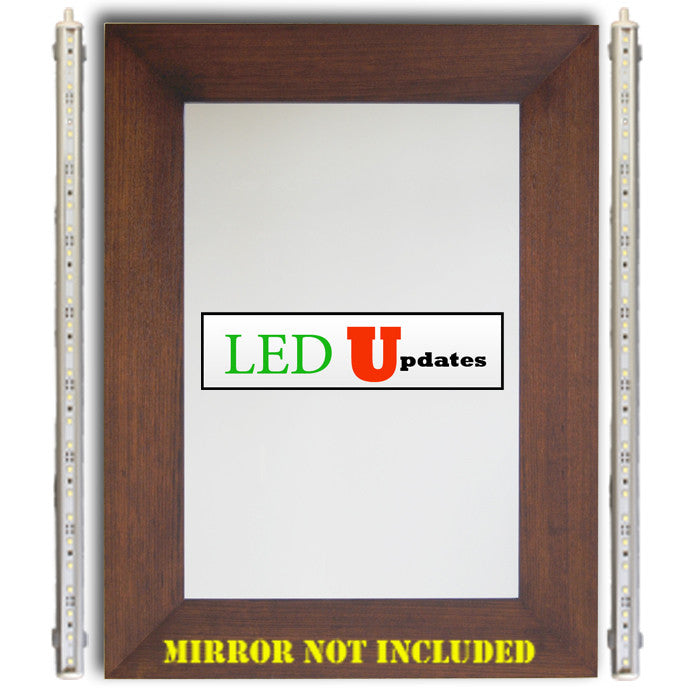 2pcs 18" Makeup mirror White LED light C3014 Series with wireless remote dimmer - LED Updates