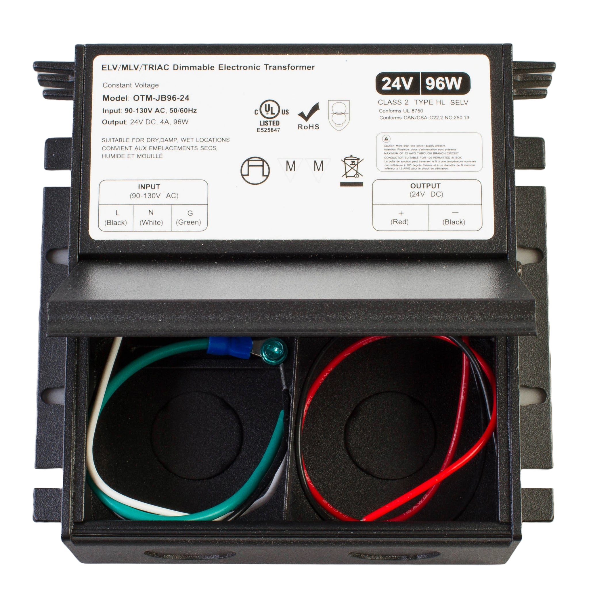 UL listed 24v 4 Amp 96w Dimmable ELV / MLV / Triac Class 2 electronic ...