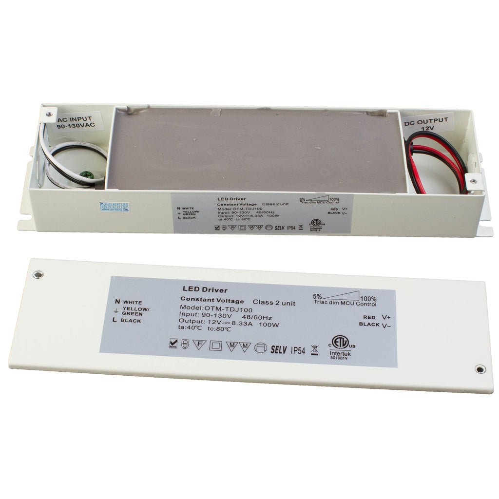 ETL listed 12v 8.3 Amp 100w Dimmable Power supply Driver Junction box enclosure