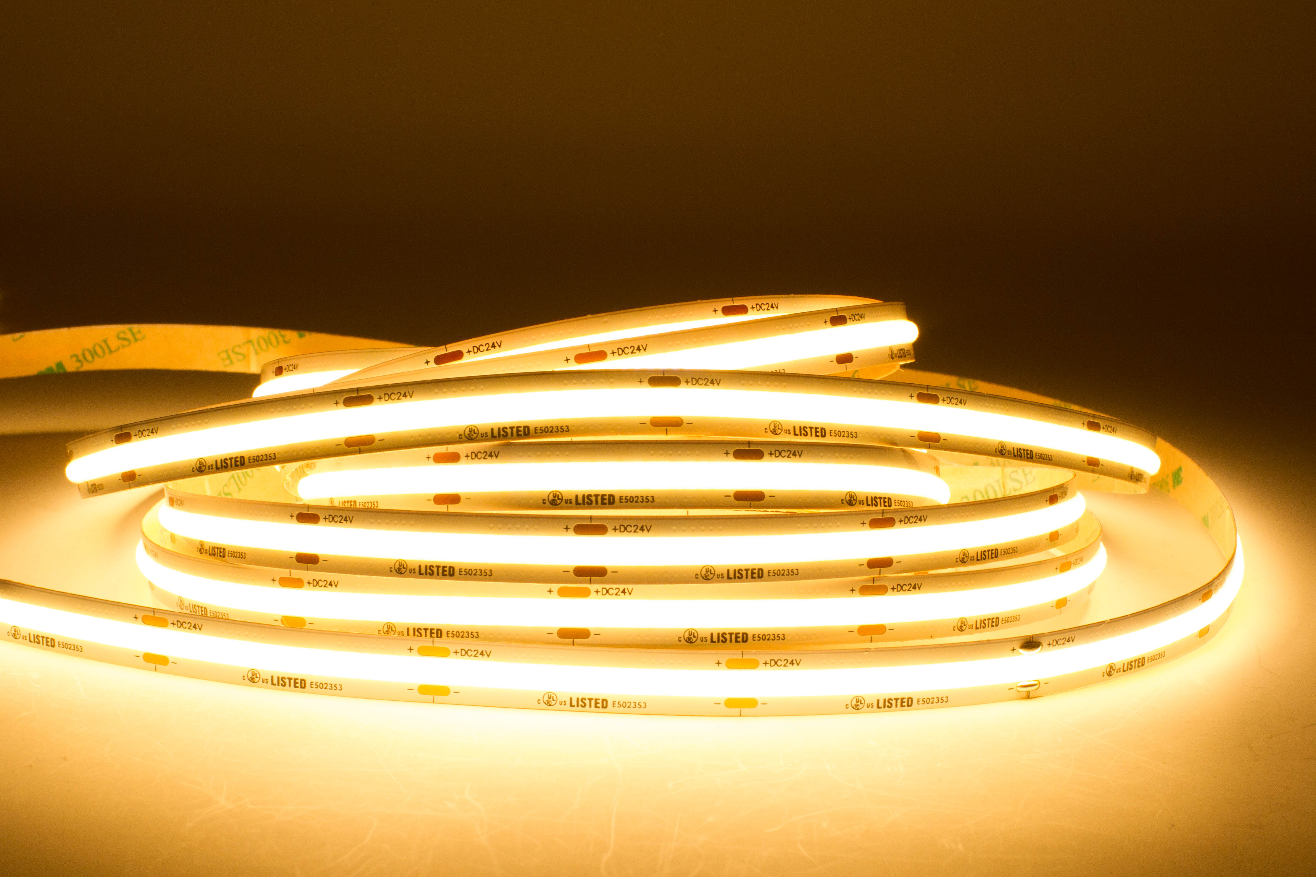 LEDBRITE 5M COB LED Strip Light – Icy Blue, Purple, Pink, Orange – 24V DC, CRI 93+, Dimmable