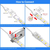 Simple LED Strip Wire Connector for single color waterproof COB series LED Strip