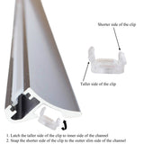 40" Low profile slim 45° angle black aluminum channel with cover and mounting clips for LED Strip light fit 5mm to 8mm (6pk) - LEDUpdates