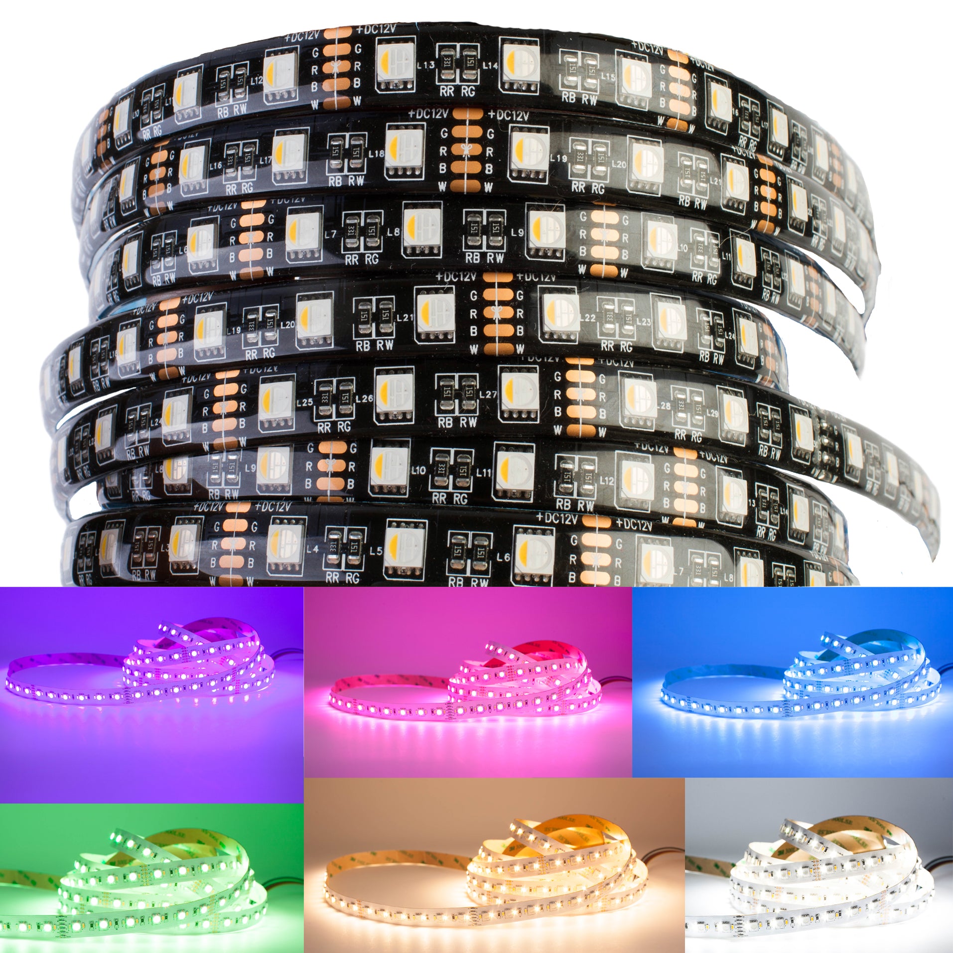 RGBW LED Strip Light RGB+ 3000K with UL power supply | LEDUpdates