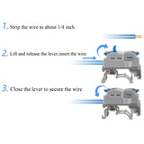 2 wires input to 4 outputs lever terminal connector - LEDUpdates