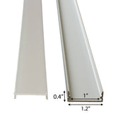 40" Ultra Wide Aluminum Channel with Cover for LED Strip Light - Fits up to two 12mm Strips (6pk)