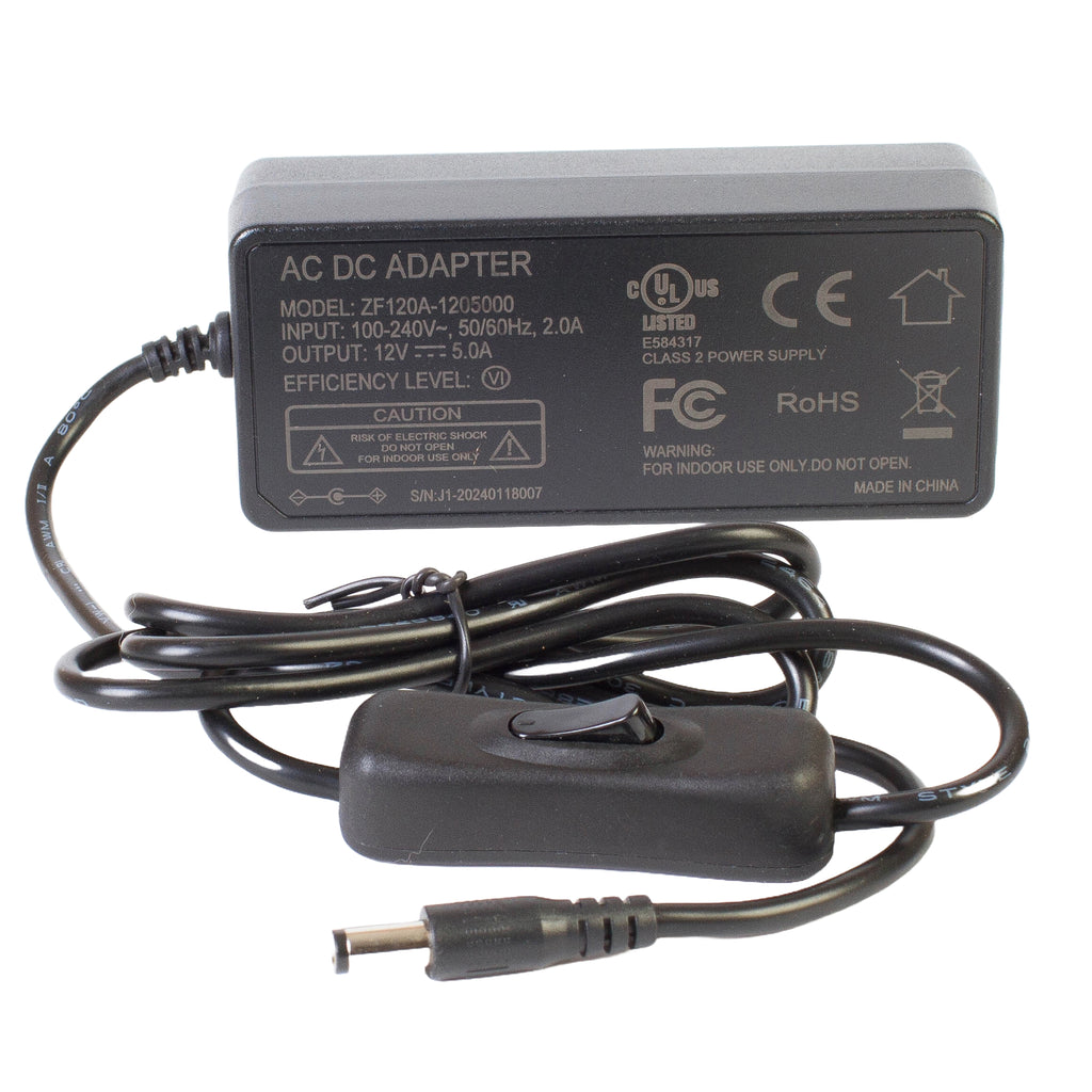 UL listed 12v 5A 60w Class 2 with toggle switch Power supply Driver