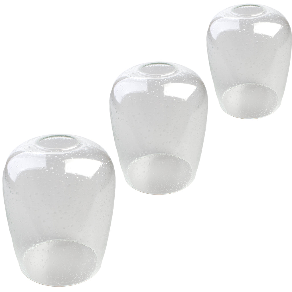 3 Pack seeded glass globe shade 5" width for light fixture upgrade replacement