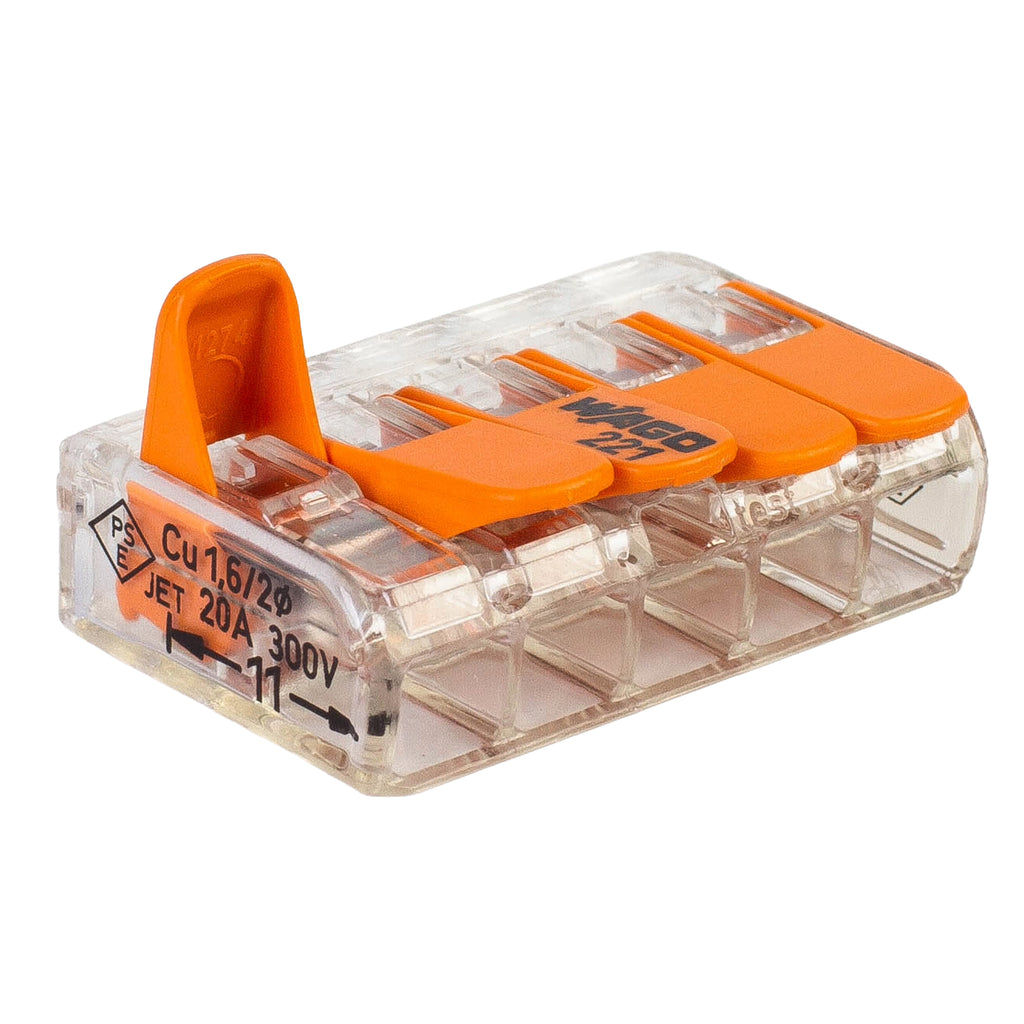 WAGO 221 series 1 wires input to 4 outputs lever connector