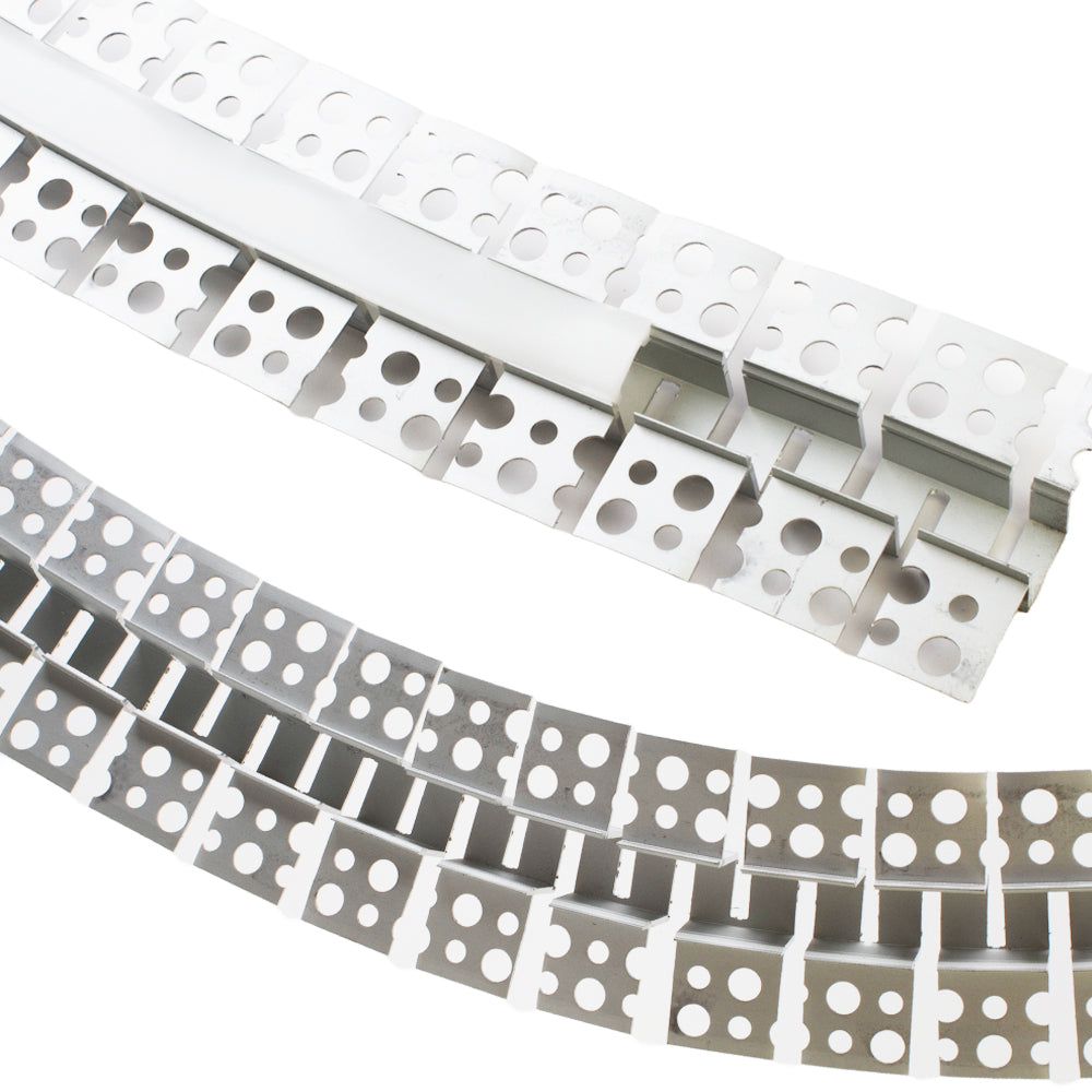 10ft Mud-in flexible Aluminum Channel with Cover for LED Strip Light - Fits up to 12mm Strip