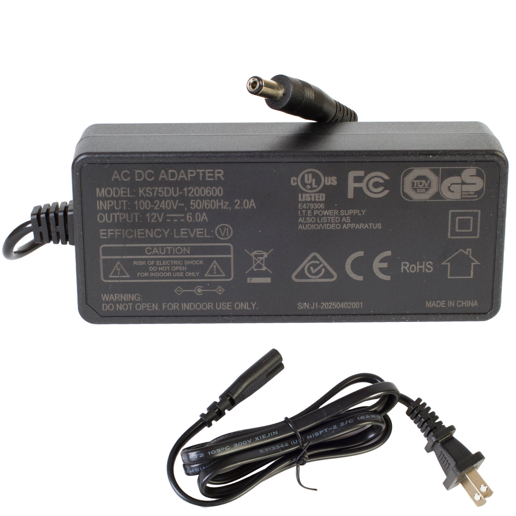 UL Listed 12V 6A 72w Power Supply