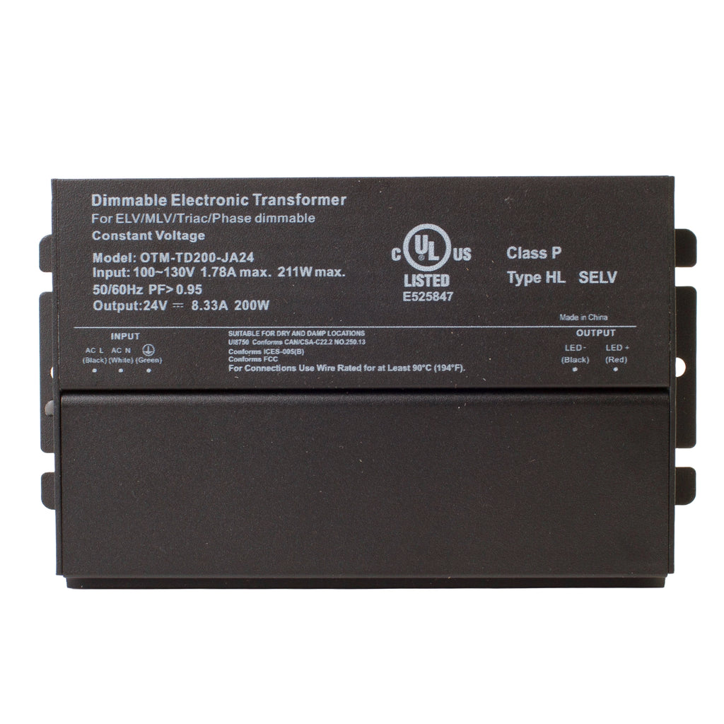 UL listed 24v 8.33 Amp 200w Triac electronic dimmable LED Driver