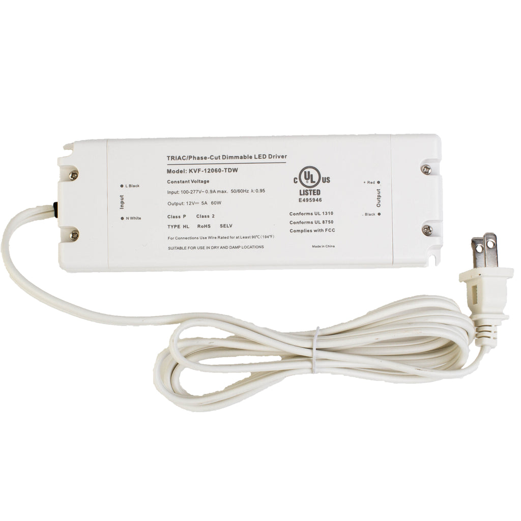 UL Listed 12V 5A 60w Class 2 Triac Dimmable Power Supply