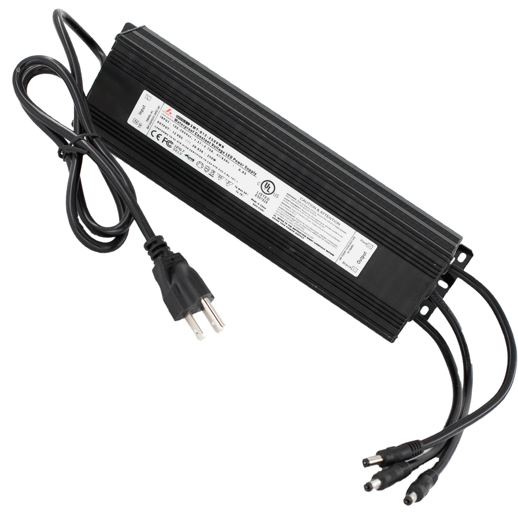 UL listed Waterproof 12v 20.83A 250w LED Power Supply Driver