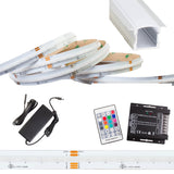 24V COB RGB + WARM WHITE 4 IN 1 MULTI COLOR CHANGE LED LIGHT + Aluminum Channel
