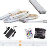 24V COB RGB + WARM WHITE 4 IN 1 MULTI COLOR CHANGE LED LIGHT + Aluminum Channel