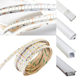 24v Ultra Premium Super Bright Series CRI 95 6000k Pure white color LED strip light + Aluminum Channel