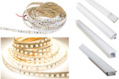 24v Premium Super Bright Series CRI 95 4000k Natural white color LED strip light + Aluminum Channel