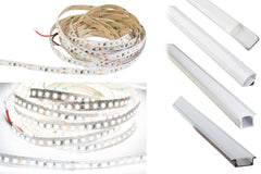 24v Premium Super Bright Series CRI 95 6000k Pure white color LED strip light + Aluminum Channel