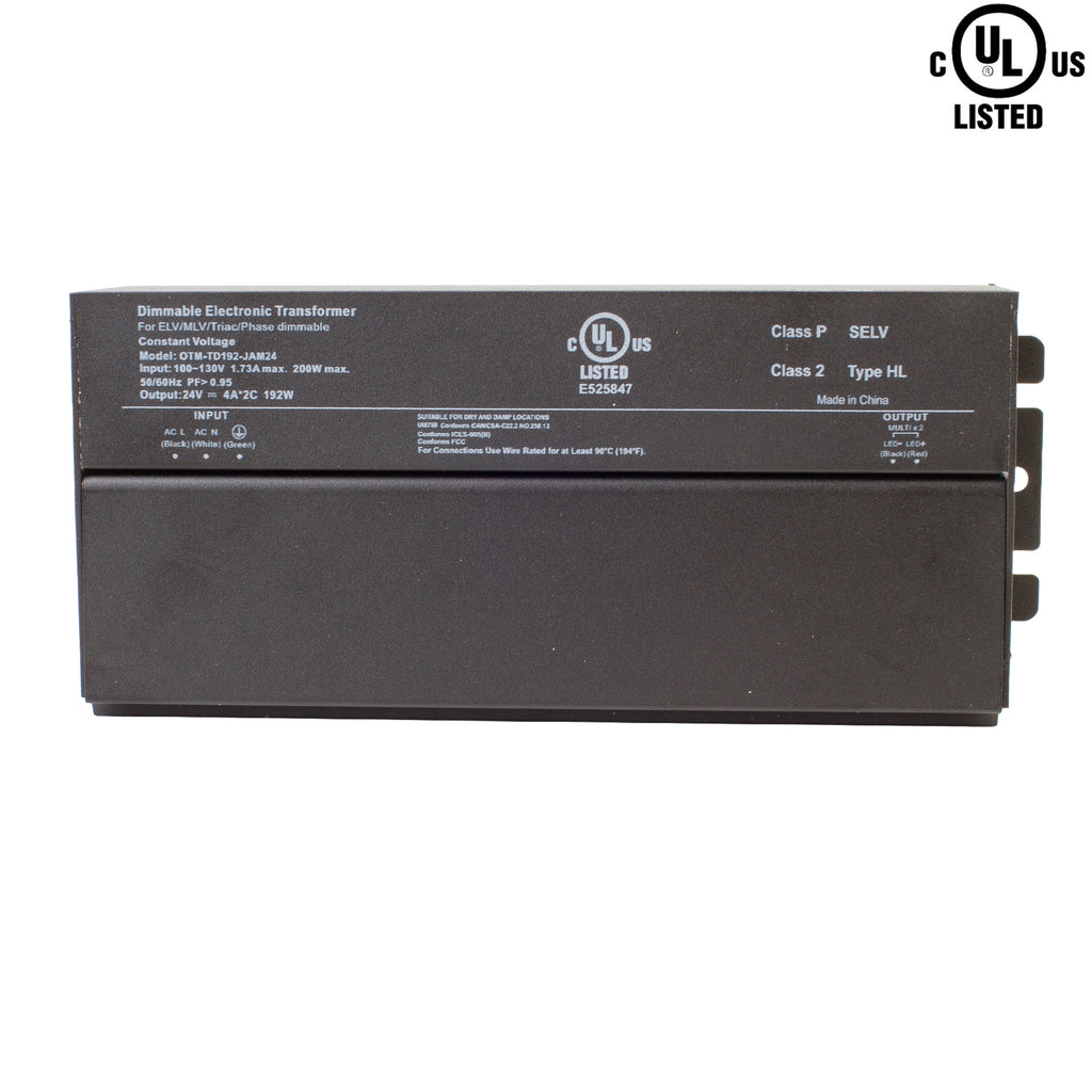 UL listed 24v 192w Class 2 (96wx2) Triac / ELV/ MLV electronic dimmable LED Driver