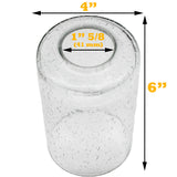3 Pack clear seeded bubble glass shade cylinder for light fixtures