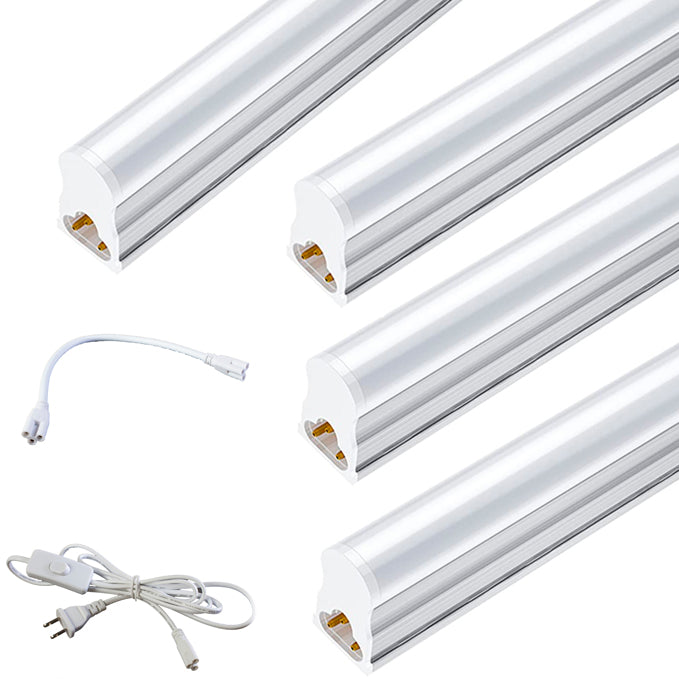 4pcs 4ft 20watt frosted integrated LED Tube with Link cable and power cable package