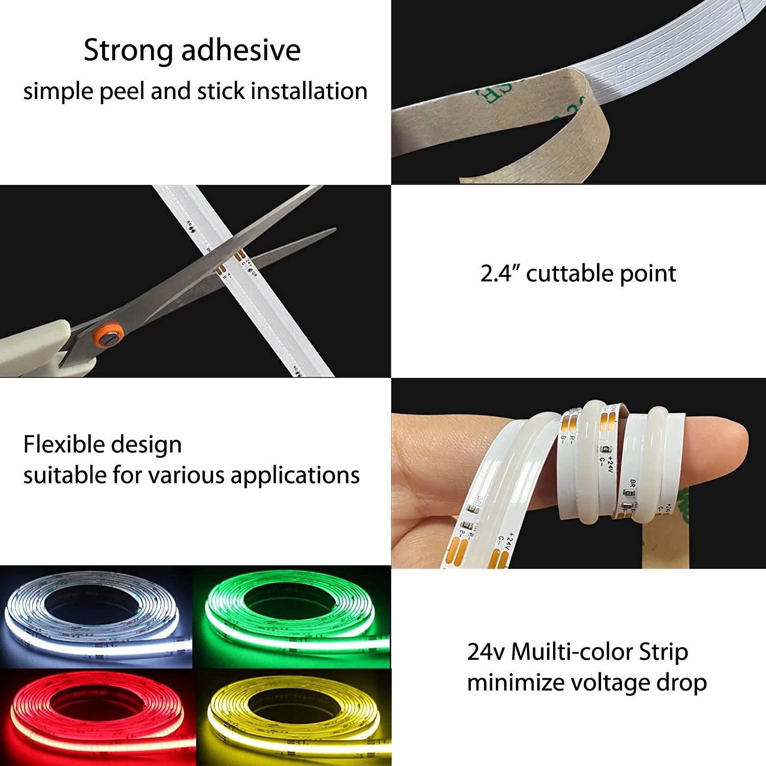 Super bright RGB COB dot LED Strip Light | LEDUpdates