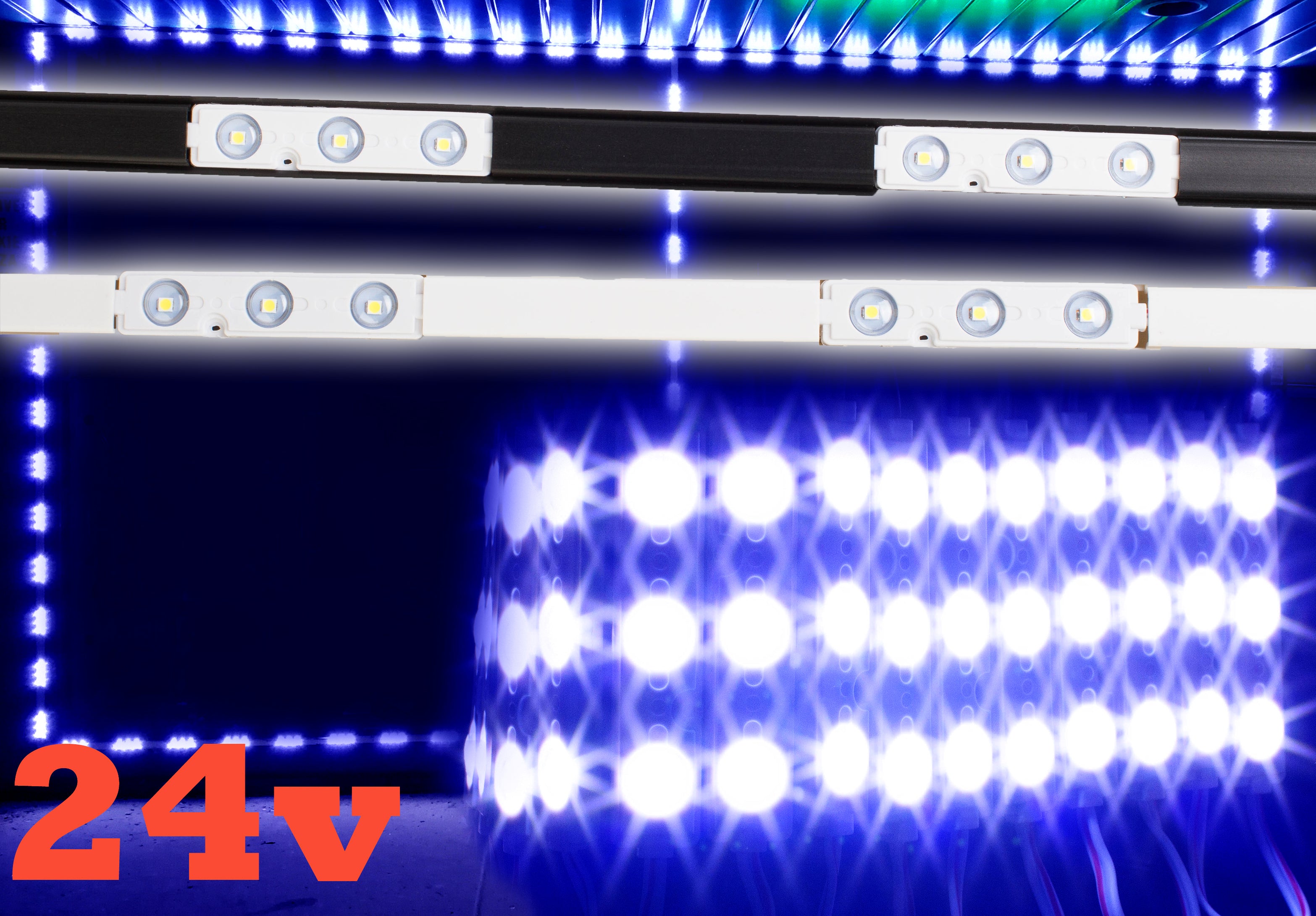 24v Storefront LED track + Blue Z3030 Super Bright LED Light