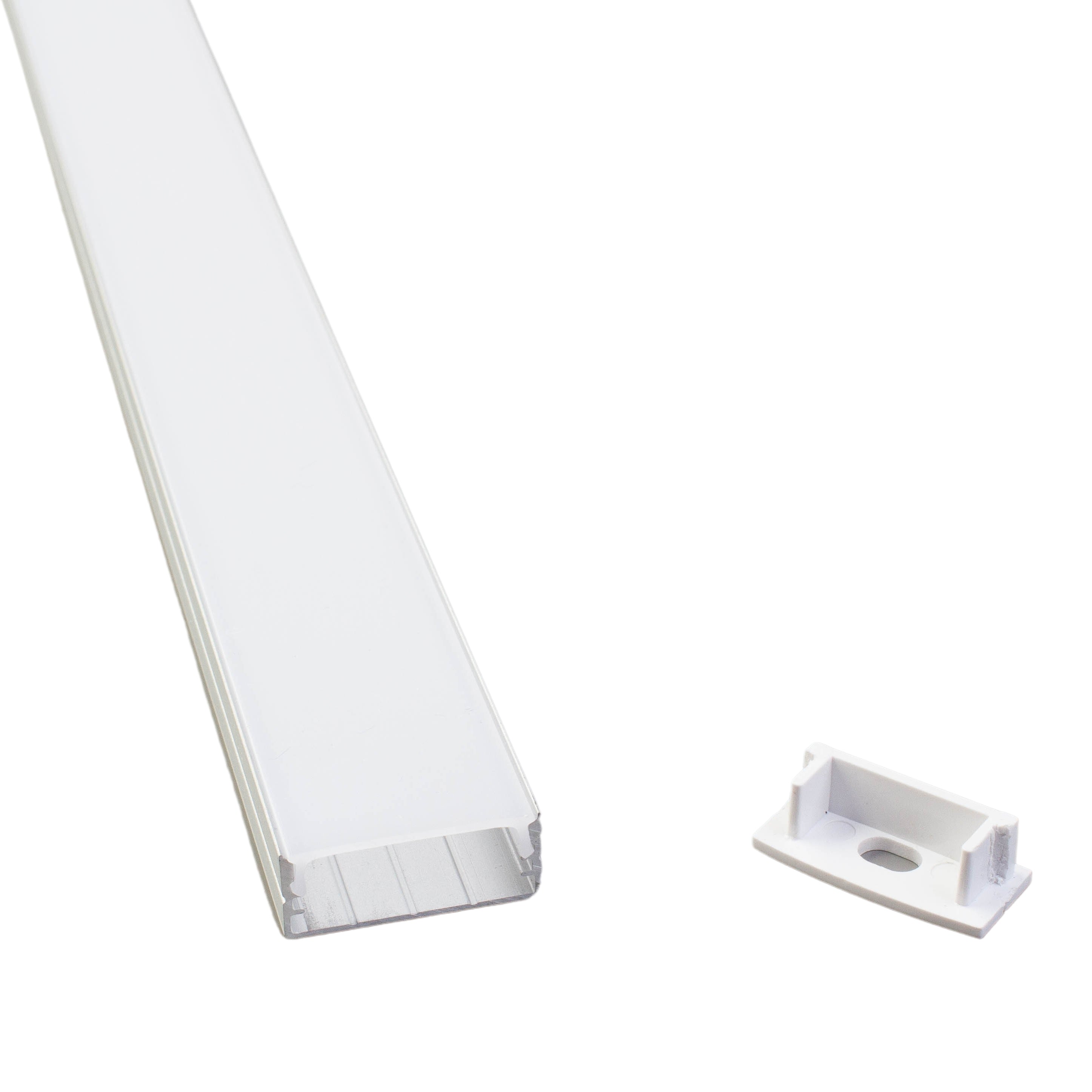40 Extra Wide Aluminum Channel with Cover for LED Strip Light - Fits up to  20mm Strip (6pk)
