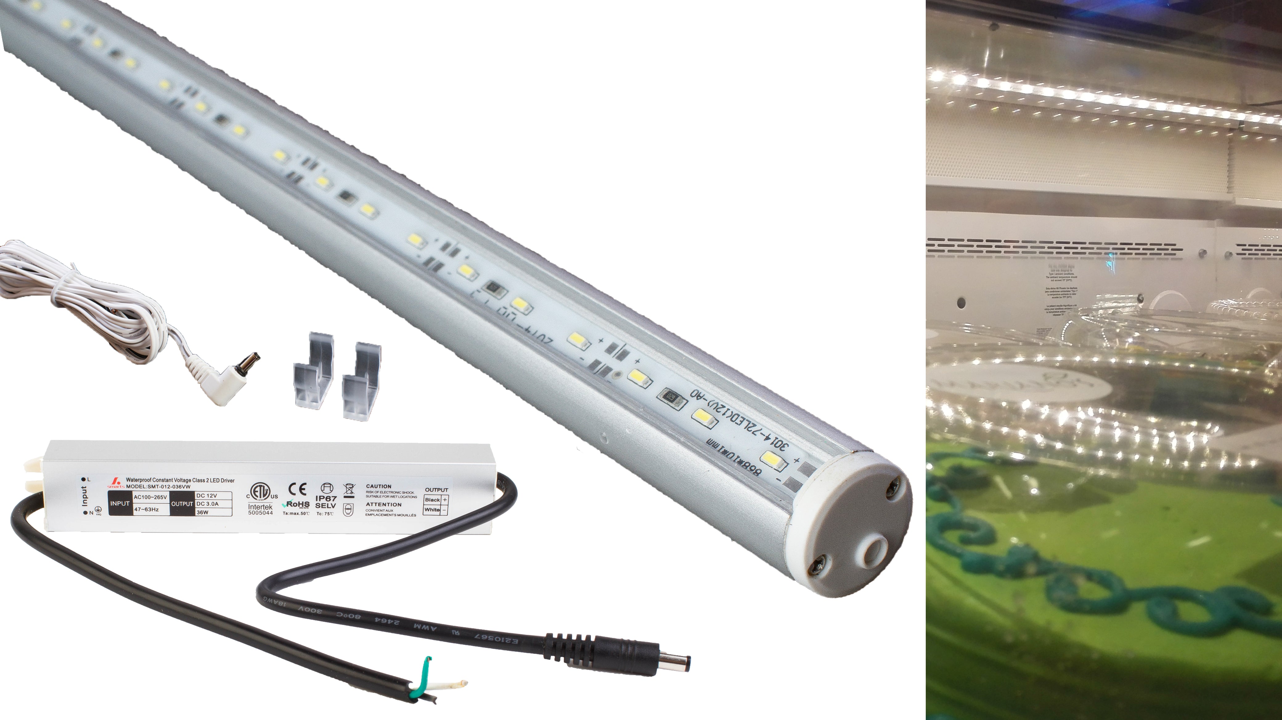 28 inches White C3014 Fridge LED light linkable with waterproof 3A power supply