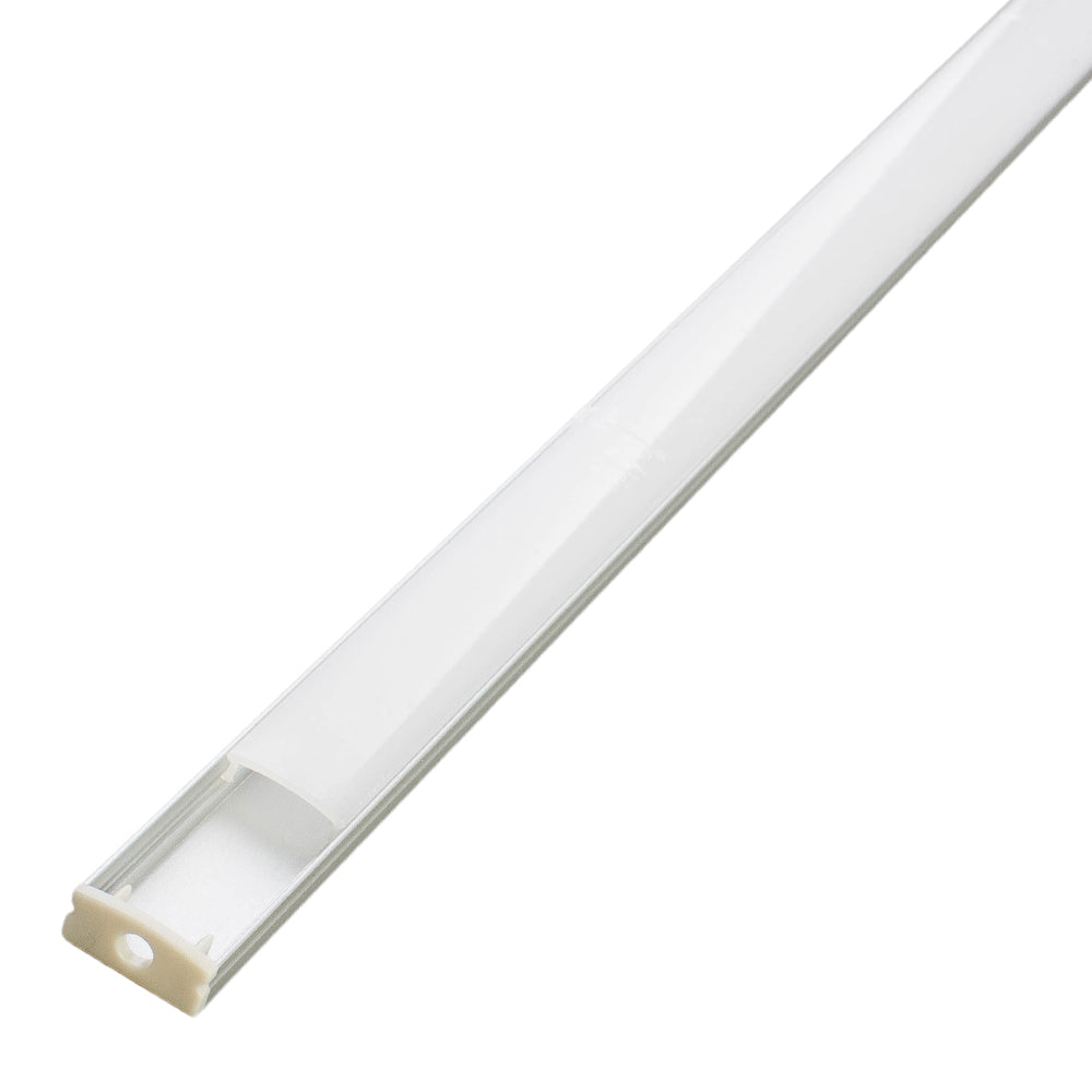 5ft U Aluminum channel with Cover & Mounting Clips for LED Strip Light - Fits 6mm to 13mm (10pk)