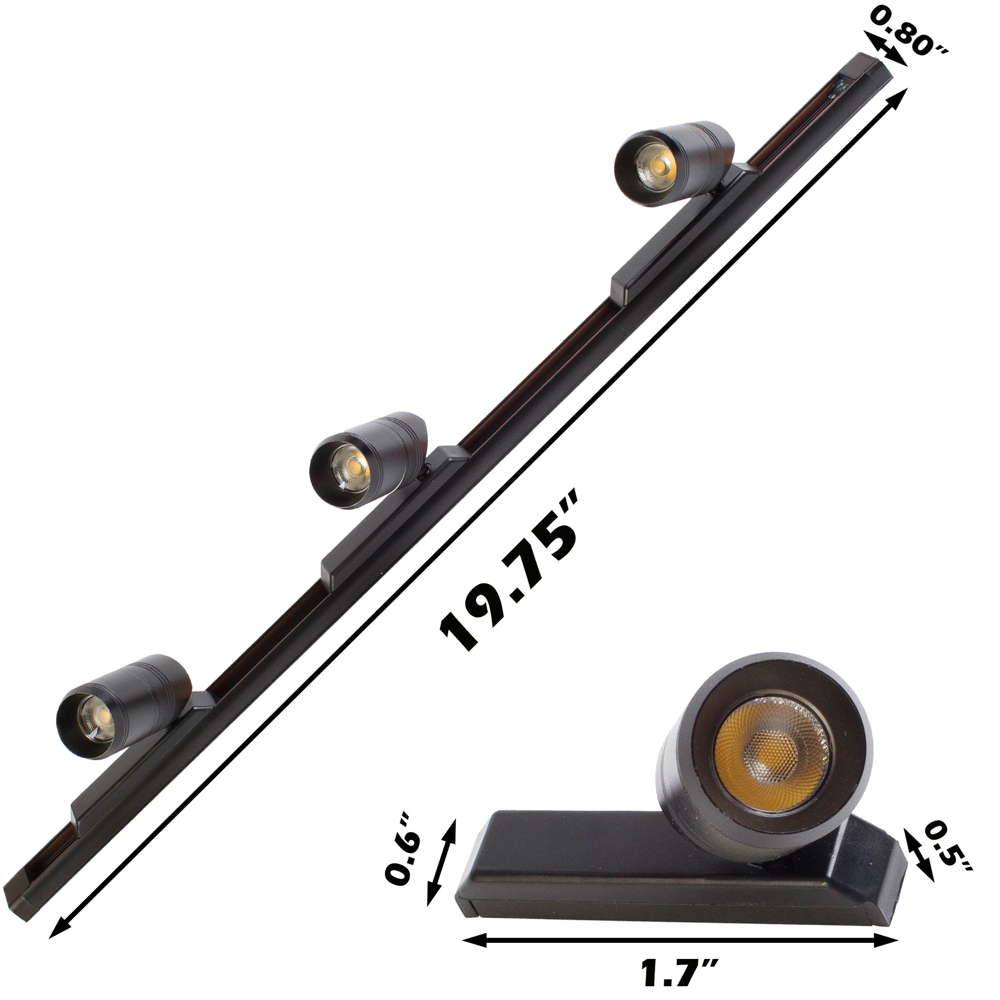 Showcase Light Rails LED Mini Track Spot lights FY-XL for Showcase 3 or 4 lights package ...