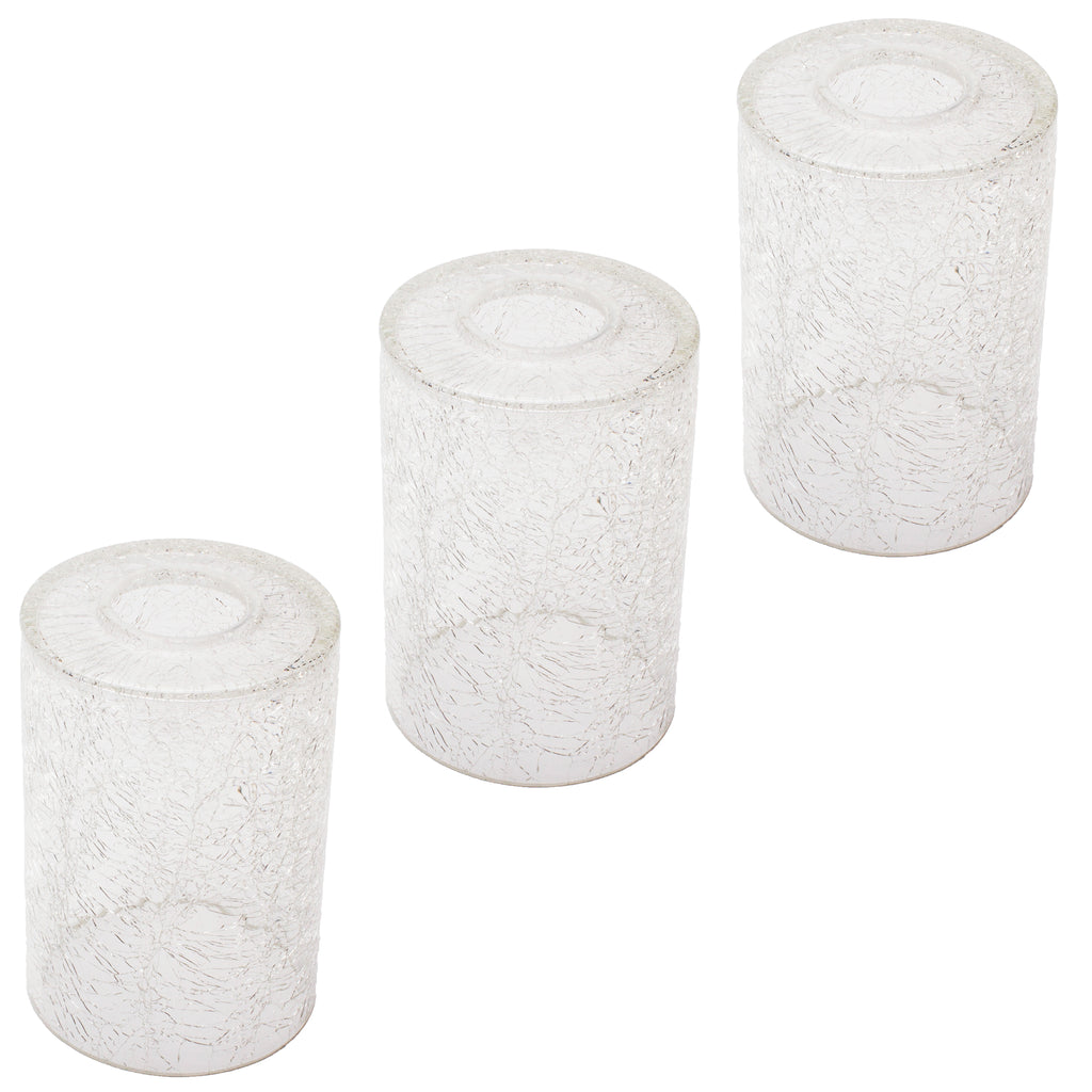 3 Pack crack finish cylinder glass shade for light fixture