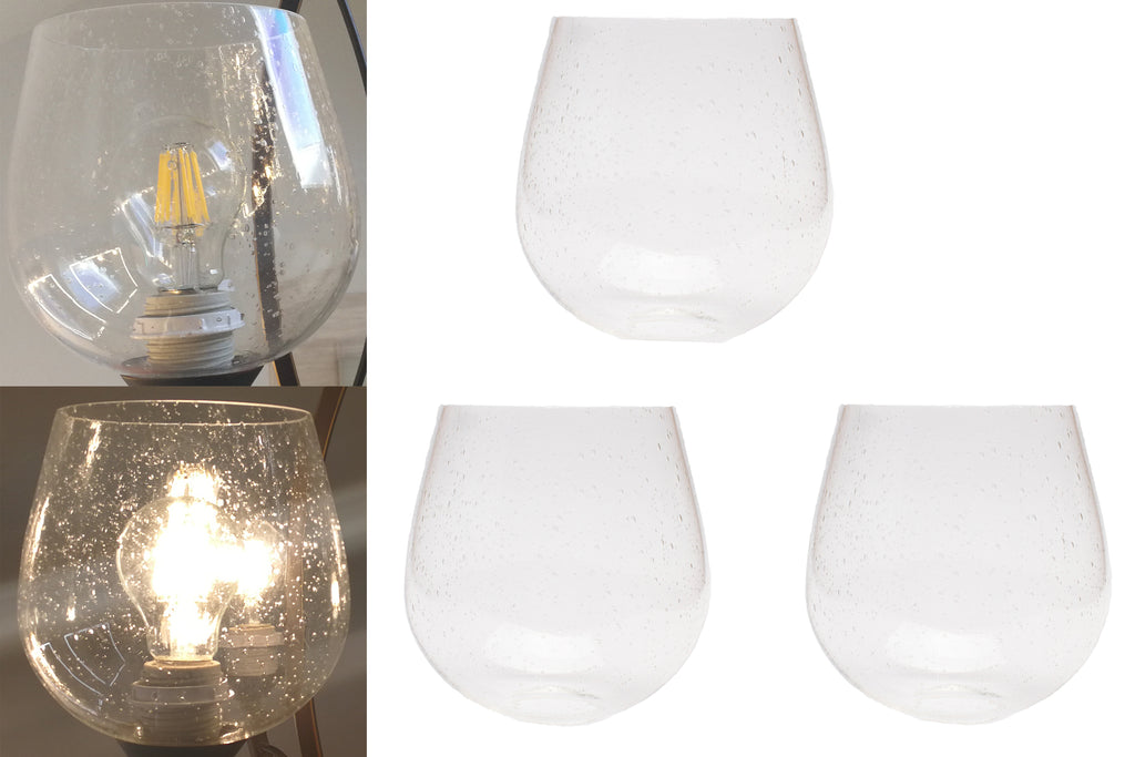 3 Pack seeded glass globe shade for light fixture