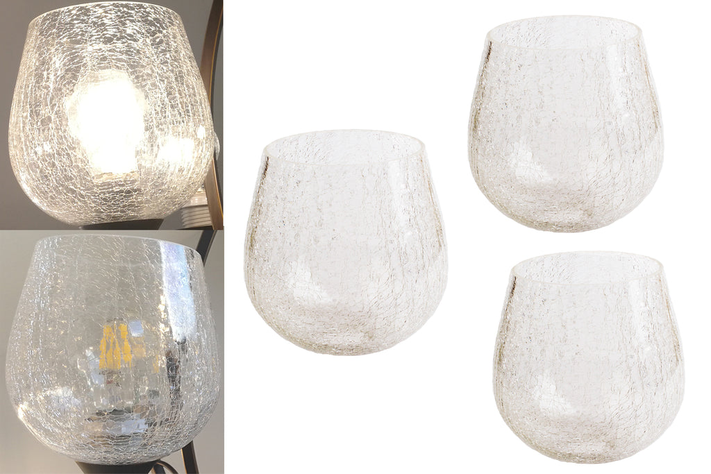 3 Pack crackle glass globe shade for light fixture